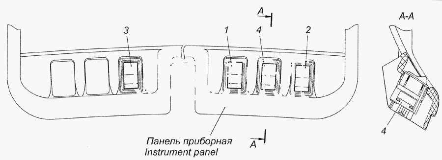 6520-4011033 Установка перемикачів на панелі приладів