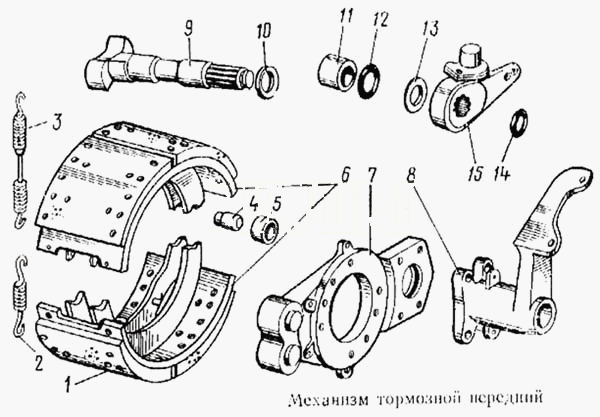 Механізм гальмівний передній